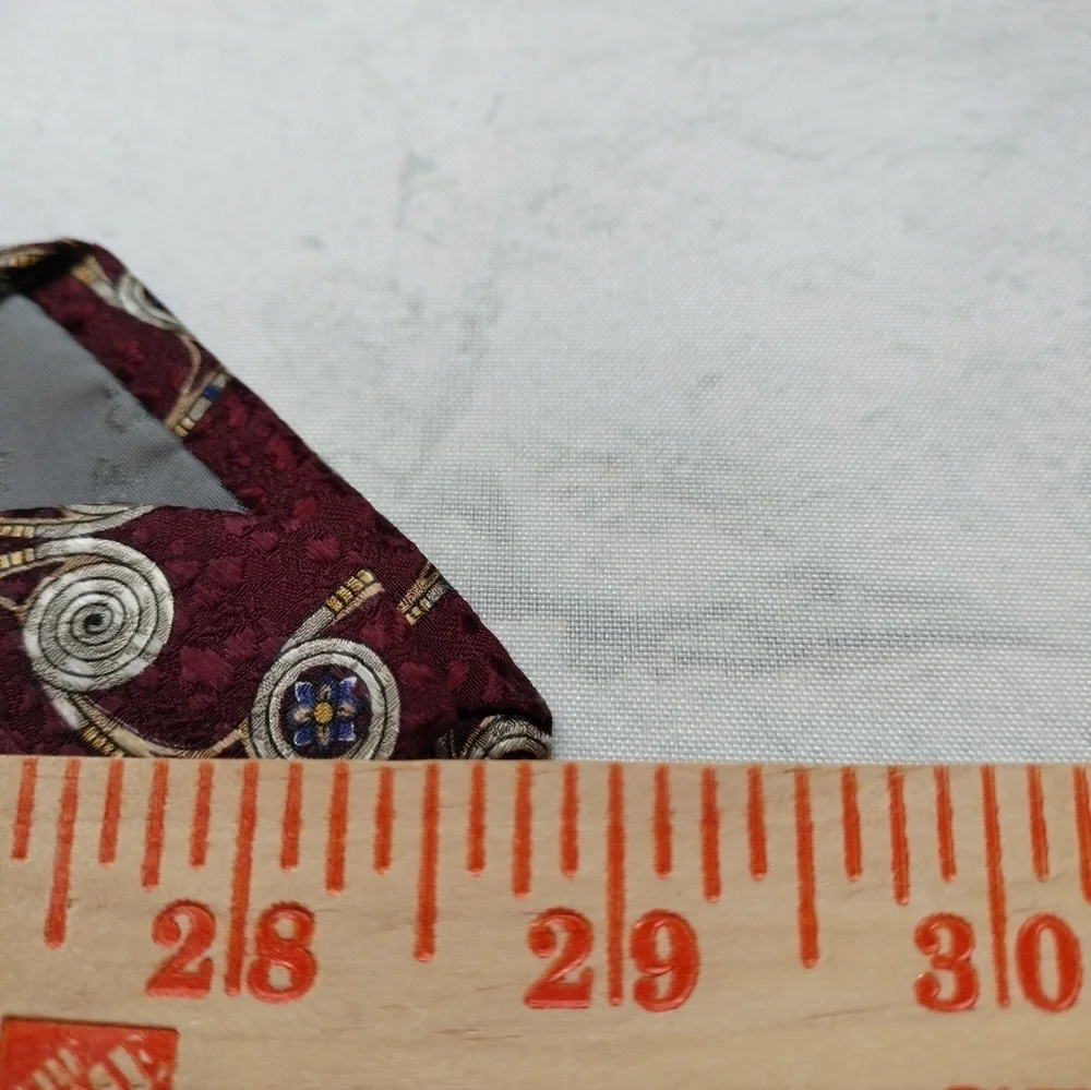 Robert Talbott Best Of Class Burgundy Silk Tie Necktie Swirl Abstract Boho
